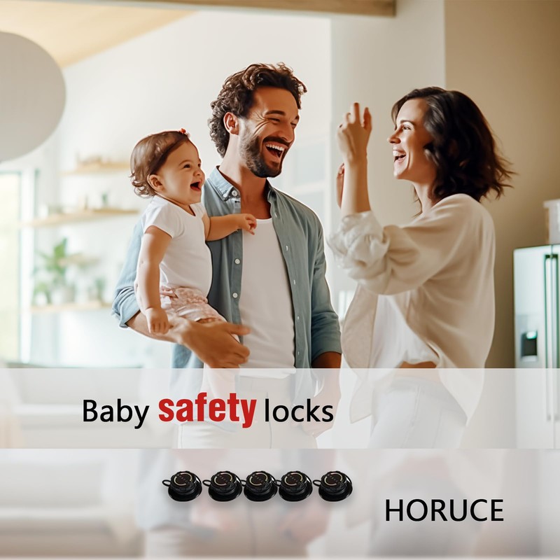 5 Pack Cabinet Locks Baby Proofing For Knobs & Handles,