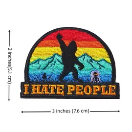 I Hate People Patch Hook and Loop with Sasquatch Bigfoot Funny Sarcastic Meme Morale Badge for Gaming Backpack EDC Bag Tech Vest Tactical Molle Laptop Sleeve Gym Anti Social Clothing