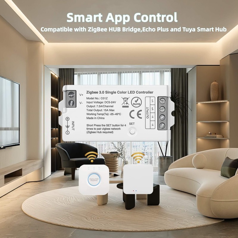 Dimmable Smart ZigBee 3.0 LED Controller for Single Color White