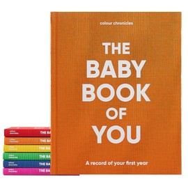 Colour Chronicles Baby Memory Book, Baby Shower Gifts, Baby Gifts for Girls and Boys, Pregnancy Gift, Baby Journal, New Baby Gifts, Baby Presents, First Year Baby Book Diary, Baby Book of You - Orange