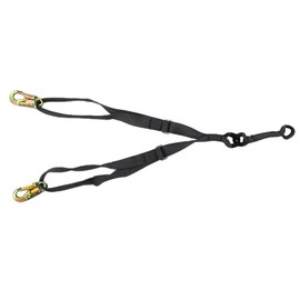 Fusion Climb 6ft Y Legged Lanyard High Strength Double Locking Snap Hook Tie Back Adjustable Black