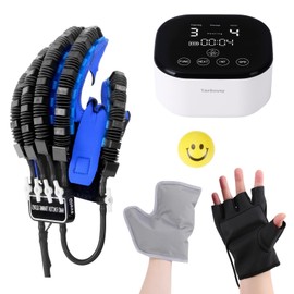 Rehabilitation Robot Gloves for Hempiplegia Stroke, Robotic Hand Glove for Hand Dysfunction Recovery, Finger Exerciser Stroke Hand Recovery Device Physical Therapy Equipment (Large-Left)