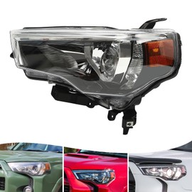 Halogen Headlight Assembly for Toyota 4Runner 2021 2022 Left Driver Side Front Head Lamp Replacemnt w/Turn Signal Light Side Marker Lamp Clear Lens Black Housing 81070-35600 (Left Driver Side)