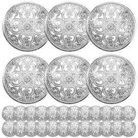 DIY Buttons 30pcs Round Metal Hollow Out Coat Flat Jacket Trousers Sewing Silver 23mm Antique Vintage Beautiful Suits Button Set