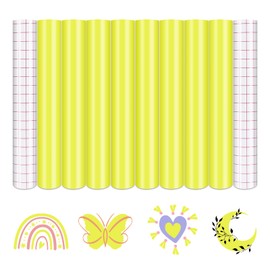 Tintnut Boho Permanent Vinyl - 8 Sheets 12"x10"Pastel Yellow Adhesive Vinyl Sheets Yellow Self Sticker Water proofing Vinyl Compatible with Cricut Or Silhouette