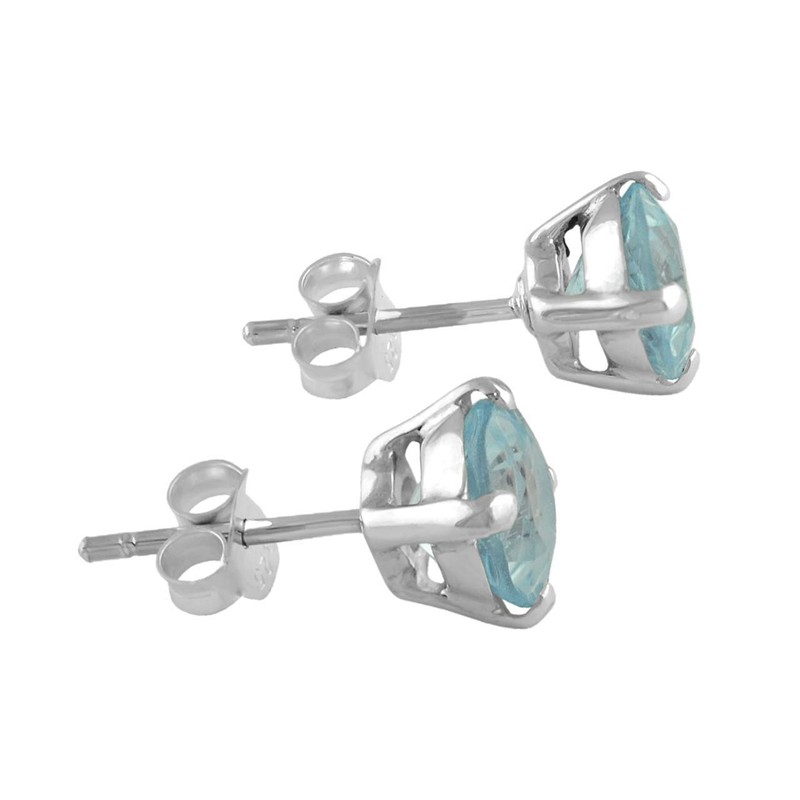 Starborn Pendientes hechos en plata de ley azul