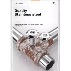 cSeao 5/16"-18 x 1/2" Flat Head Socket Head Screw Furniture Bolts Countersunk Connector Screws, Stainless Steel 18-8 (304), Fully Threaded