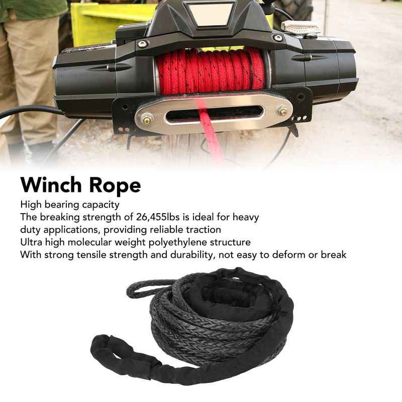 Synthetic Winch Rope 26455lbs Break Strength Winch Cable Line Extension