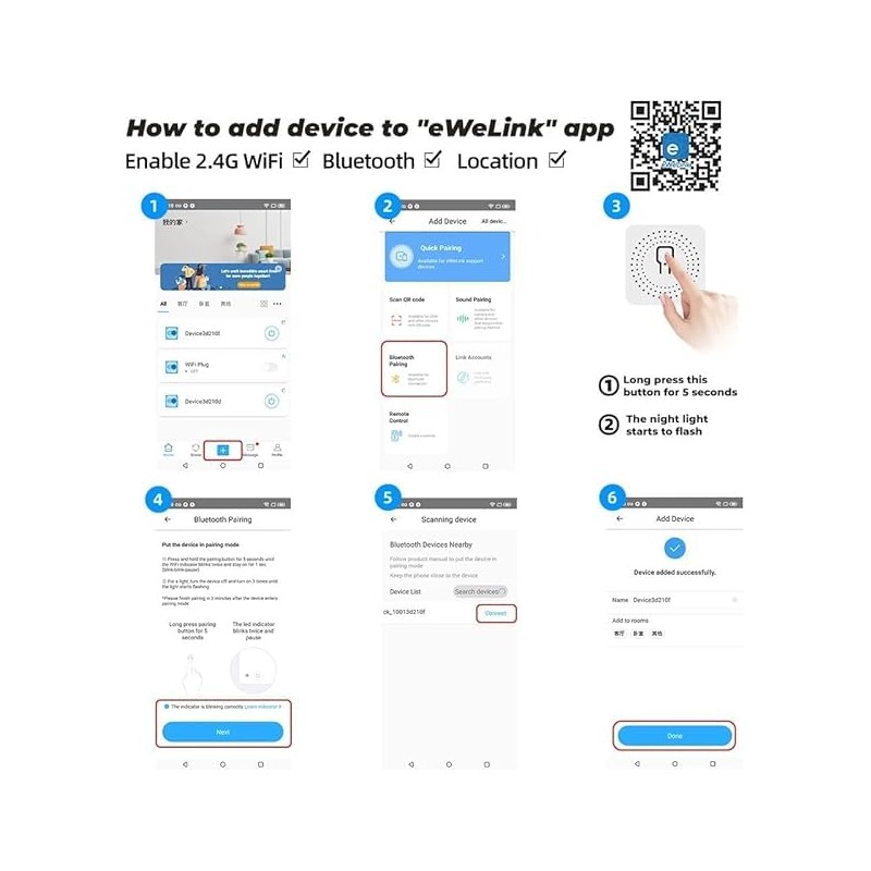 EWeLink 1CH 7-32V Smart Switch,Self-Locking Relay Switch,Mobile Phone Remote Control