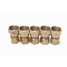 LTWFITTING Brass 1/2-Inch OD x 1/2-Inch Female NPT Compression Connector Fitting(Pack of 5)