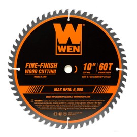 WEN BL1060 10-Inch 60-Tooth Fine-Finish Professional Woodworking Saw Blade for Miter Saws and Table Saws, Silver,Pack of one