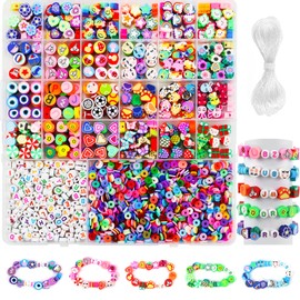 Raxfekro Pack of 2300 beads for children's bracelets, DIY beads for threading, letter beads, suitable for jewellery making, DIY bracelet, necklace, crafts