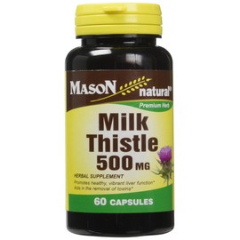 Mason Vitamins Milk Thistle 500 mg Capsules, 60 Count