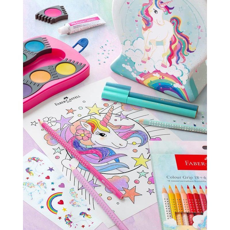 Faber-Castell 201542 Unicorn Colouring Pencils Set, 13 Pieces, Shatterproof, incl.