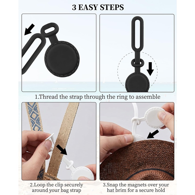 FAMULP 3-Pack Magnetic Hat Clips for Travel on Bag, Hands-Free