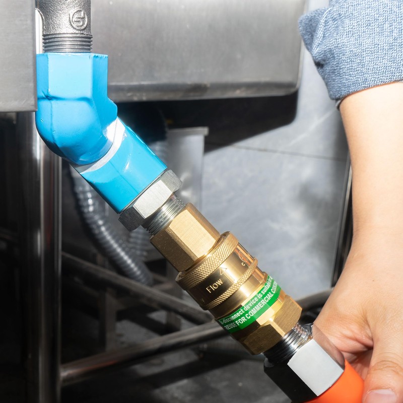 Huoyanshe 3/4 Inch Commercial Gas Hose Swivel Connector, Quick Connect