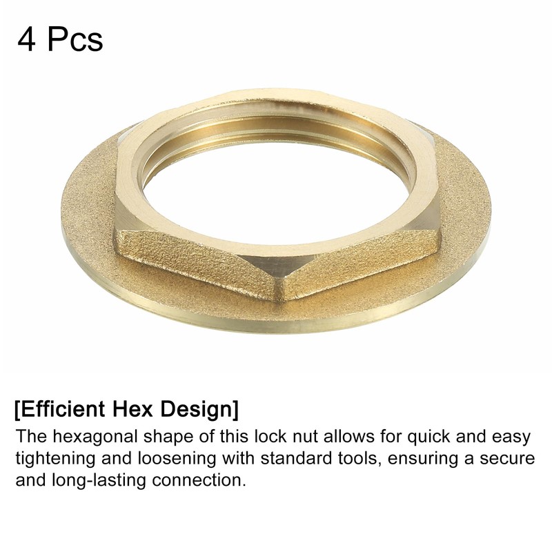 sourcing map G1 Pipe Fitting Hex Flange Lock Nut Locknut