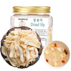 Dried Lily Bulb 3.53oz/100g,dried lily bulb can be stewed with other kinds of dried foods like tremella, longan, lotus seed, jujube, medlar, to create the healthy soup