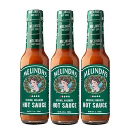 Melinda’s Original Habanero Hot Sauce - Gourmet Habanero Sauce - Made with Habanero Peppers, Carrots, Onion, Vinegar & Garlic - Keto, Kosher, Vegan, Gluten Free Hot Sauce - 5oz, 3 Pack
