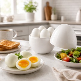Microwave Egg Cooker for 4 Eggs – Quick Boiler for Soft, Medium & Hard-Boiled Breakfast Prep