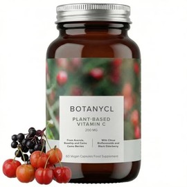 Botanycl Vegan Vitamin C with Bioflavonoids - As Seen on Dragons' Den - 200mg Plant-Based Formula - 60 Capsules - 1 Month Supply - Immune Support, Skin Health, Energy - No Fillers