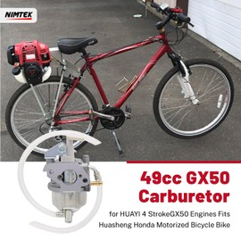 NIMTEK Carburetor for HUAYI 4 Stroke 49cc GX50 Engines Fits Huasheng Honda Motorized Bicycle Bike