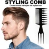 2 Count，Men's Hair Comb, Wide Tooth & Fine Tooth, Black