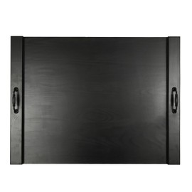 Stove Top Noodle Board Cover, Pine Wood Cover Tray with Metal Handles, 30 x 22In Durable Extra Thicken Stove Cover Noodle Board Cutting Board (Black)