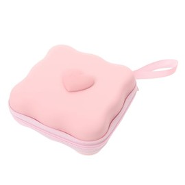 Estuche Portátil para Toallas Sanitarias y Tampones para Mujeres, Organizador de Almacenamiento Compartimentos Múltiples, Resistente Humedad, Color Rosa Diseño de Corazón, Adecuado