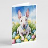 Caroline's Treasures DAC5020GCA7P English Bull Terrier Easter Egg Hunt Greeting