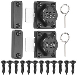 PATIKIL Combination Cabinet Latch,2 Pcs Zinc Alloy Mechanical Keyless Password Lock 3-Digit Password Cabinet Lock Safety Lock with Screw for Cabinet Drawer Cupboard, Black