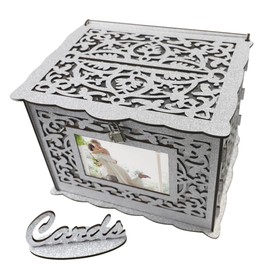 NOLITOY Box Wedding Card Box Hollow Design Wooden Reception Box for Cards Money