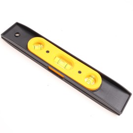 Small Spirit Level, Level Tool, Magnetic Base with 3 Bubble 45°, 90°, 180°, Spirit Level for Builders (Yellow, Black)