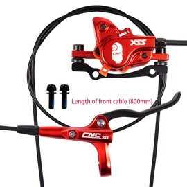 Chooee Bicycle Hydraulic Disc Brake Set,Mountain Bike Rear Disc Brake Right Front 800mm.Red