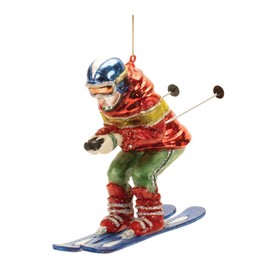 Melrose International Skier Ornament (Set of 6) 5" H Glass