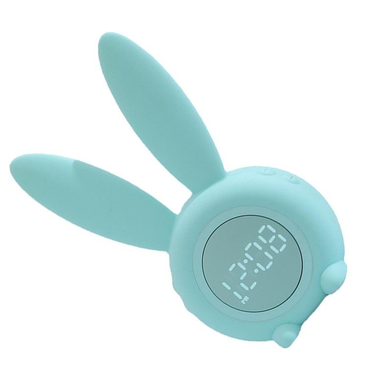 Digital Alarm Clock Cute Bunny Shape LED Night Light Luminous