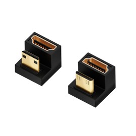 180 Degree Angled Mini H DMI Male to H DMI Female Adapter U Shape Mini HD MI Male to HDMI Female Adapter Upward/Down Mini H DMI Extension Adapter Support 8K@60Hz 4K@120Hz TV HDR Full HD 2 Pack