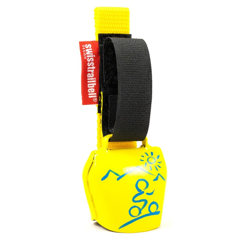swisstrailbell® Bike Bell Yellow with Blue MTB, Yellow Band, Trailbell