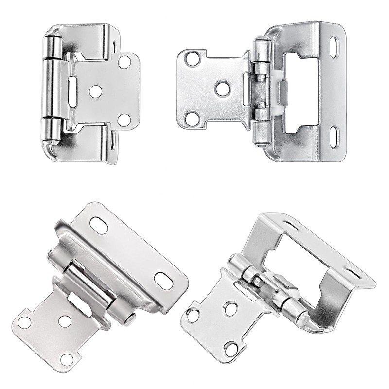 60 Pack 30 Pairs Wrap Around Cabinet Hinges, Brushed Nickel