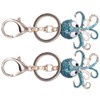 2 pieces metal key ring, octopus shaped keychain, cute keyring