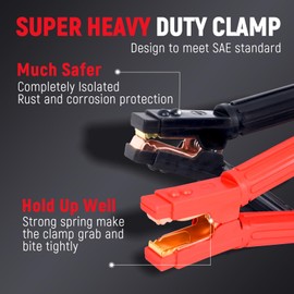 TOPDC 4 Gauge 16 Feet Jumper Cables for Car, SUV and Trucks Battery, Heavy Duty Automotive Booster Cables for Jump Starting Dead or Weak Batteries with Carry Bag, (TD-P0416)