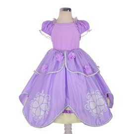 Lito Angels Princess Sofia the First Costume Fancy Dress Up for Kids Girls, Birthday Party Outfit Age 6-7 Years, Floor Length (Tag Number 140)