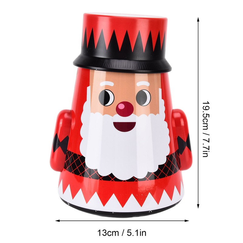 Christmas Candy Iron Box Roly Poly Design Santa Claus Snowman