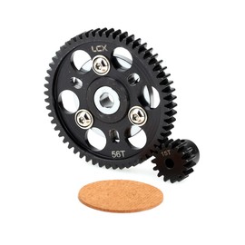 LCX Racing 1/10 RC Crawler Car Hardened Steel 32P 56T Spur Gear with 15T Sprocket for Axial SCX10 Wraith, Upgrades Parts Accessories