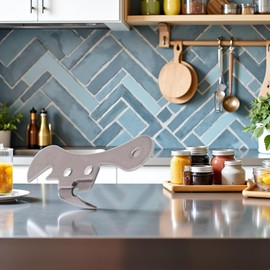 Silver Can Opener Manual Stainless Steel Camping Can Opener Portable Bottle Opening Heavy Duty Multifunctional Kitchen Accessories for Kitchen Travel Camping Survival, Manual Can Openers