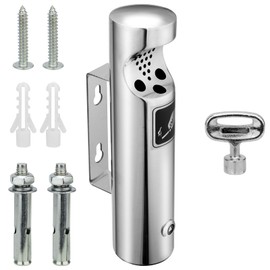 Aschenbecher Wandmontage, Wandmontierter Zigarettenstummelbehälter mit Schloss, Aschenbehälter Edelstahl Wandaschenbecher Tubular öffentliche Aschenbecher für Terrasse, Restaurant, Hotel