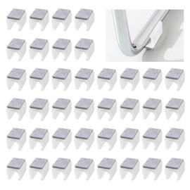 UFURMATE Chair Pads, 40Pcs Plastic Chair Leg Floor Protectors with Felt Pads, U Shaped Chair Tube Floor Protectors Non-Slip Rectangle Chair Legs Tips Caps for Round Sled Base Chair Leg (15mm, White)