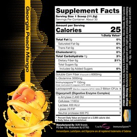 Poop Juice 5-in-1 Prebiotic, Probiotic, Postbiotic, Digestive Enzymes & Glutamine Supplement Powder - Bloat Relief, Gut & Immune Support - Sugar & Lactose-Free - 30 Servings (Georgia Peach Mango)