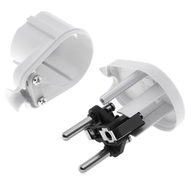 5 Stück KEL Winkelstecker Uni-Schuko, abgewinkelter und zerlegbar, 2p+Z Schuko