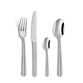 PRADEL ESSENTIEL - Set di posate da 24 pezzi per 6 persone - Colibri - 18/0 Acciaio Inossidabile, Finitura Standard - Acciaio Inox (Spessore 1 mm)